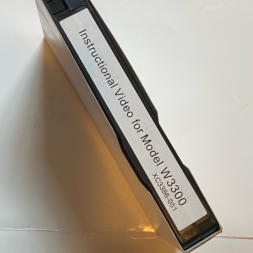 White Embroidery Sewing Machine vintage Instructional Video for Model W3300 VHS